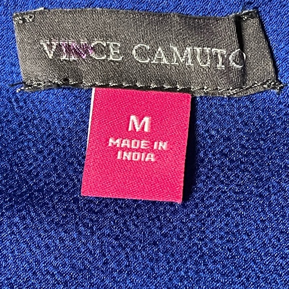 VINCE CAMUTO WRAP FRONT BLOUSE DOUBLE CUFF WOMENS LONG SLEEVE BLUE COLOR SIZE M - Picture 9 of 13